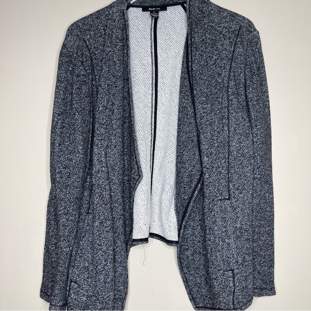 STYLE & CO 100% COTTON Knit Cardigan GRAY